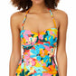 Anne Cole Tankini Top franzido Twist Feminino Azul Tamanho Grande