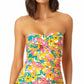 Anne Cole Tankini feminino com babados e frente torcida floral Sunshine, amarelo