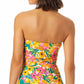 Anne Cole Tankini feminino com babados e frente torcida floral Sunshine, amarelo