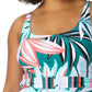 Anne Cole Zesty Tropical Feminino Cintura Alta Decote Redondo Maiô Multi Tamanho 16W