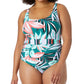 Anne Cole Zesty Tropical Feminino Cintura Alta Decote Redondo Maiô Multi Tamanho 16W