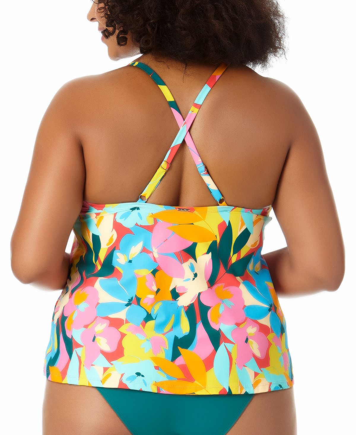 Anne Cole Feminino Plumeria Easy Trapeze Tankini Maiô Multicolorido Tamanho 22W