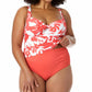 Anne Cole Top Tankini Feminino com Estampa de Palmeira Costeira e Aro Torcido Laranja