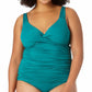 Anne Cole Tankini Feminino com Frente Torcida e Aro, Verde, Tamanho 24W