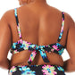 Biquíni feminino California Waves Gerber Daisy Bralette, preto, tamanho 1X