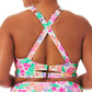 Biquíni com alças estilo Hawaii Sunsets da California Waves, feminino, tamanho 1X, branco