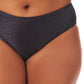 Calcinha de biquíni metálica feminina California Waves, preta, tamanho 2X