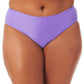 Calcinha de biquíni feminina California Waves Plus Metallic, maiô roxo, tamanho 3X