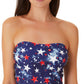 Maiô California Waves Junior's Splatter Star Long Line Bandeau Top Azul