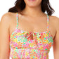 Top de biquíni feminino Salt + Cove Juniors Sun Garden Smocked Cami Multi XS