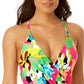 Vestido de banho feminino Anne Cole com estampa frontal sobrepeliz e maiô rosa