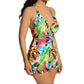 Vestido de banho feminino Anne Cole com estampa frontal sobrepeliz e maiô rosa