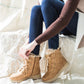 Botas Holly com cadarço White Mountain para mulheres, marrom, tamanho 10 M