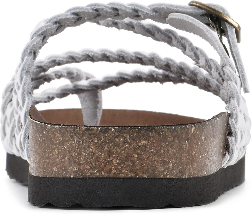 Sandálias femininas White Mountain com palmilha de rede e tiras, tamanho 10 M