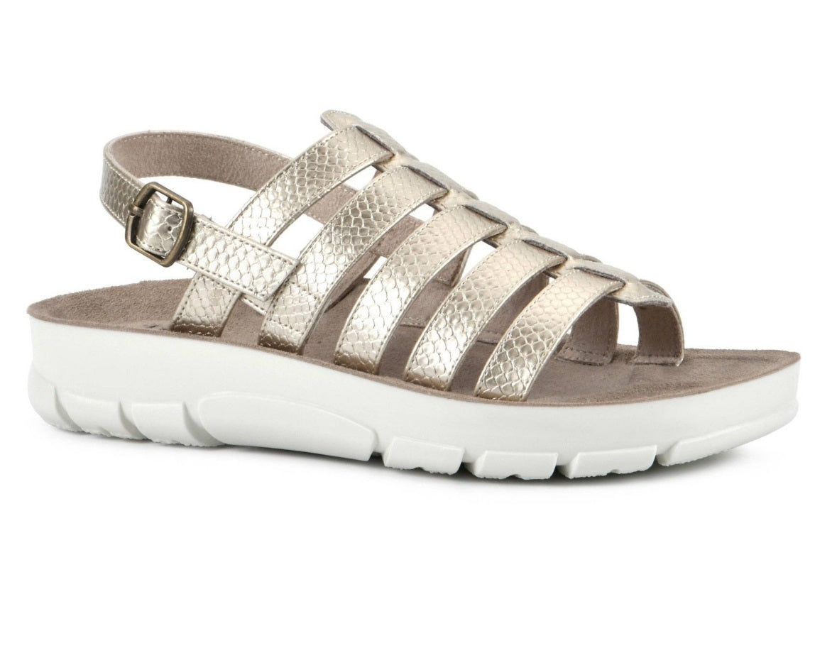 Sandália de tiras para iniciantes White Mountain feminina, amarela, tamanho 6,5 M