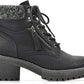 Botas Balance com Cadarço Femininas White Mountain Pretas Tamanho 8 M