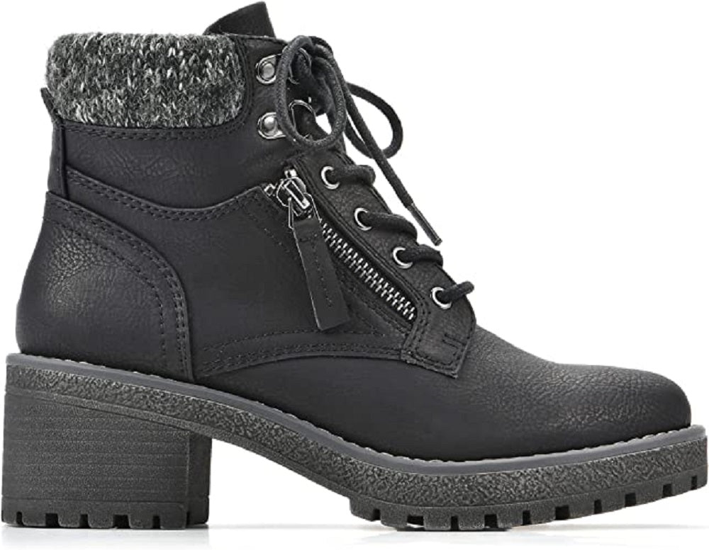 Botas Balance com Cadarço Femininas White Mountain Pretas Tamanho 8 M