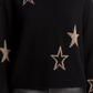 Suéter de lã Rails Perci Star em preto e dourado com estrelas tamanho grande