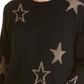 Suéter de lã Rails Perci Star em preto e dourado com estrelas tamanho grande