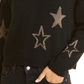 Suéter de lã Rails Perci Star em preto e dourado com estrelas tamanho grande