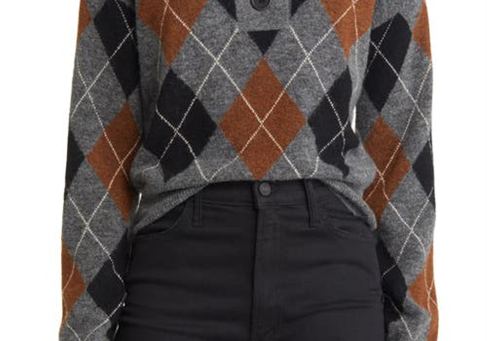 Polo Rails Shae Argyle em Heather Toffee Arglye tamanho grande