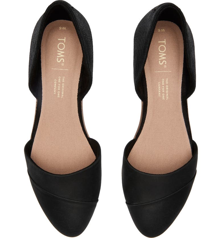 Sapatos baixos Toms Jutti D'orsay femininos, pretos, tamanho 10