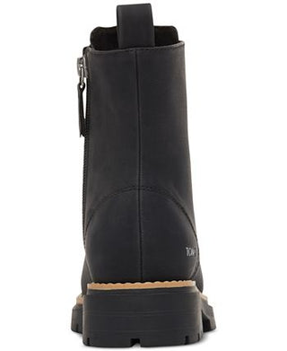 Bota Toms Alaya com cadarço feminina, preta, tamanho 8M