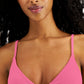 Top de biquíni feminino Roxy Love Rib Monyca com nó triangular rosa tamanho X-S