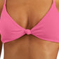Top de biquíni feminino Roxy Love Rib Monyca com nó triangular rosa tamanho X-S