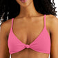 Top de biquíni feminino Roxy Love Rib Monyca com nó triangular rosa tamanho X-S