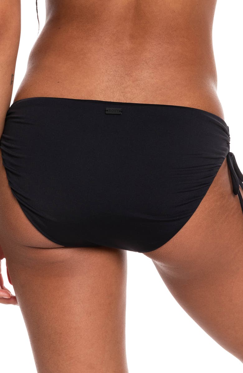 Calcinha de biquíni hipster Roxy Beach Classics com amarração lateral, preta, para mulheres