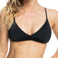 Top de biquíni atlético triangular com tiras Roxy Beach Classics feminino, preto