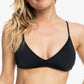 Top de biquíni atlético triangular com tiras Roxy Beach Classics feminino, preto