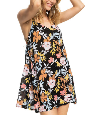Vestido curto de praia feminino Roxy, preto, tamanho médio