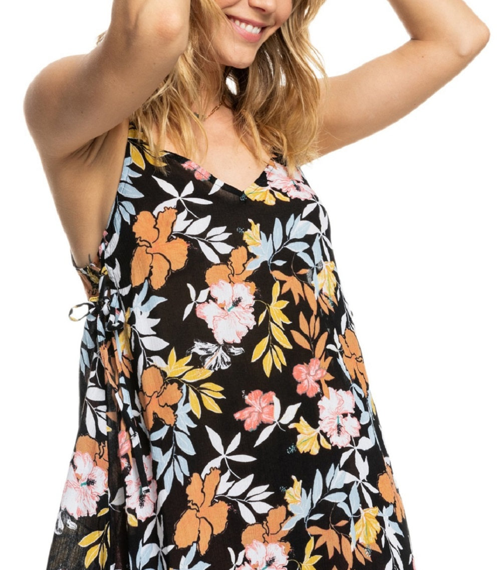 Vestido curto de praia feminino Roxy, preto, tamanho médio