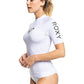 Rashguard Roxy Feminino Whole Hearted Manga Curta Branco