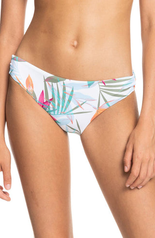 Calcinha de biquíni hipster Roxy Beach Classics feminina, branca, tamanho X-S