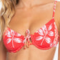 Biquíni Roxy Junior Seaside Tropics Smocked Top Maiô Vermelho Tamanho Grande