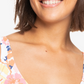 Top de biquíni triangular Roxy Beach Classics em branco brilhante floral Escape tamanho grande