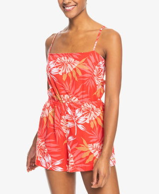 Macacão Roxy Feminino On Way Love Tie Back Vermelho Tamanho Grande