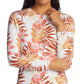 Maiô feminino Roxy Sea Skippin' de manga comprida, tamanho extragrande, marrom
