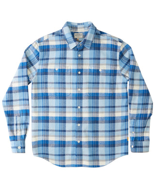 Camisa de flanela masculina Quiksilver Waterman Thunder de manga comprida azul