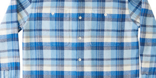 Camisa de flanela masculina Quiksilver Waterman Thunder de manga comprida azul