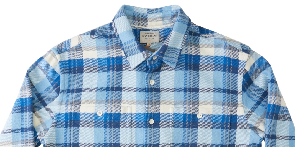 Camisa de flanela masculina Quiksilver Waterman Thunder de manga comprida azul