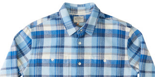 Camisa de flanela masculina Quiksilver Waterman Thunder de manga comprida azul