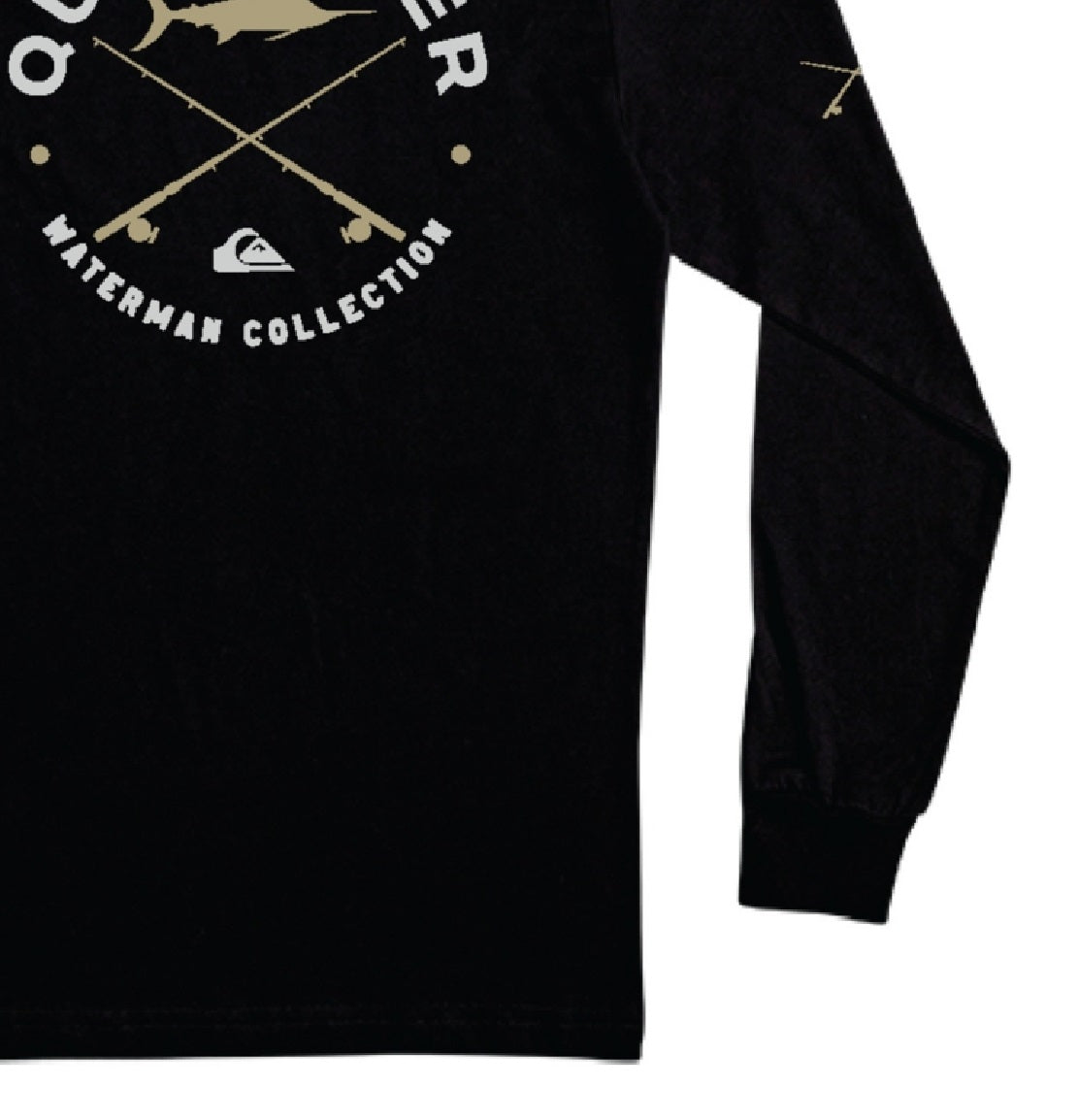 Camiseta masculina de manga comprida Quiksilver Waterman Hook, preta, tamanho grande