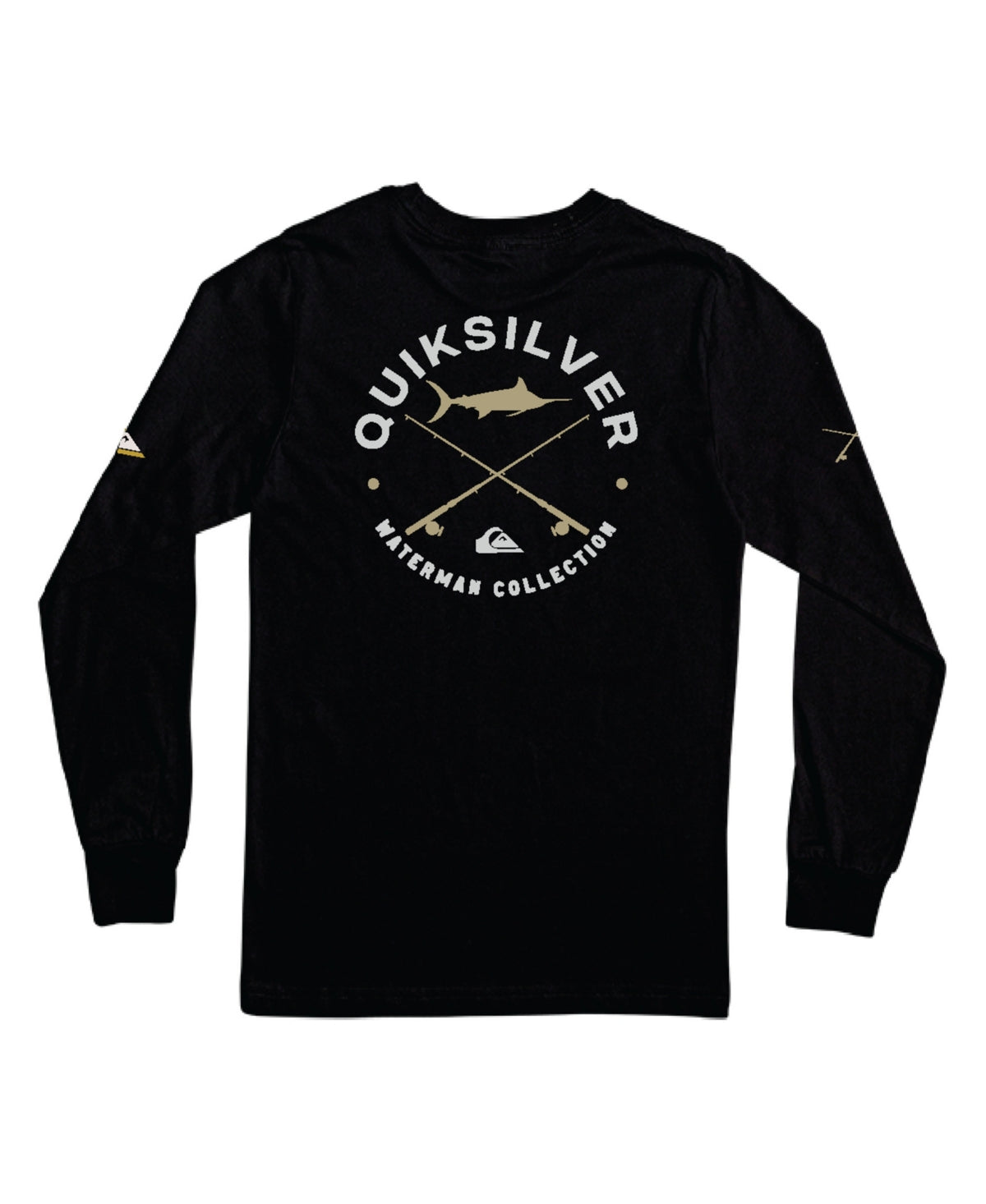 Camiseta masculina de manga comprida Quiksilver Waterman Hook, preta, tamanho XX-G