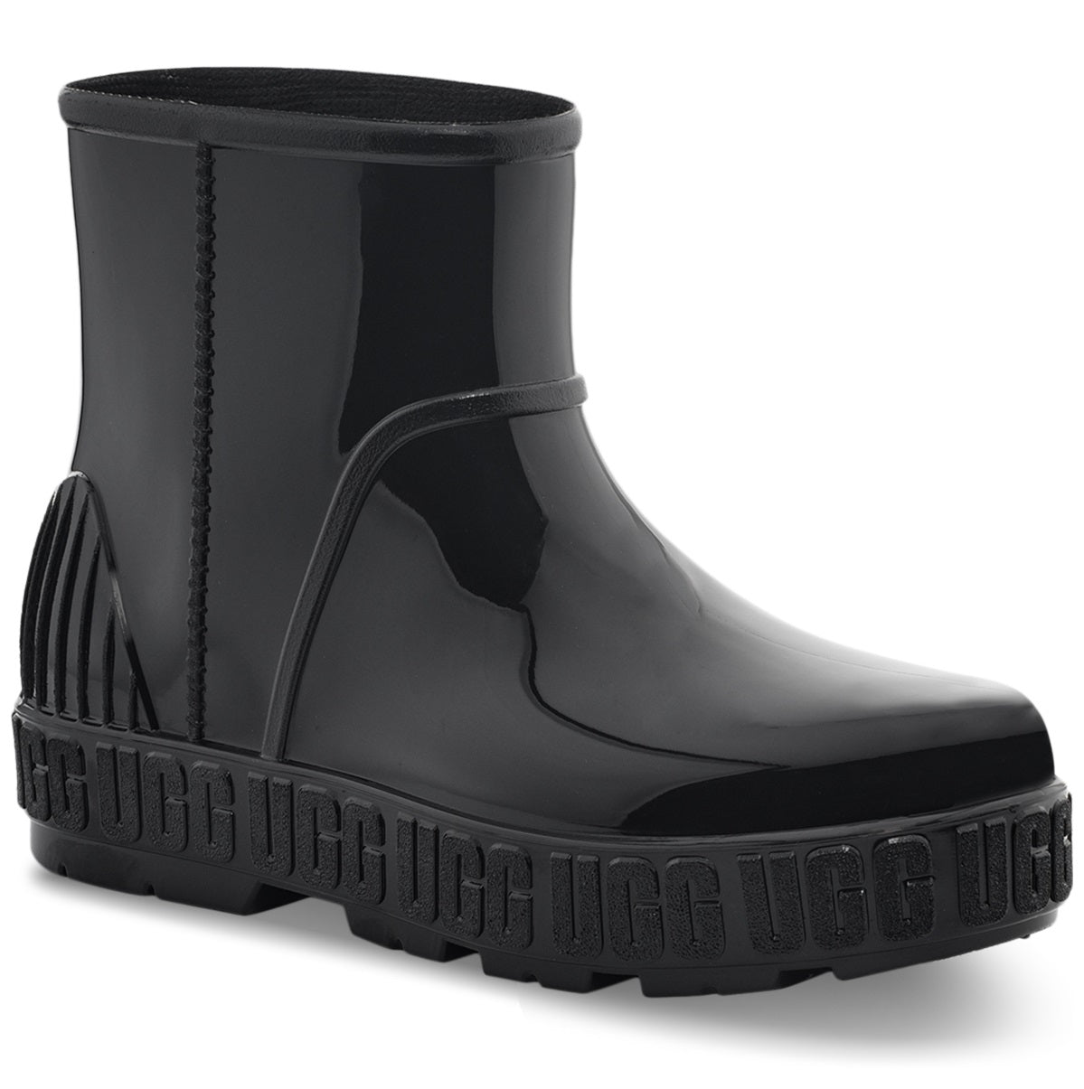 Bota de chuva feminina UGG Drizlita com forro de pele de carneiro genuína, preta, tamanho 7