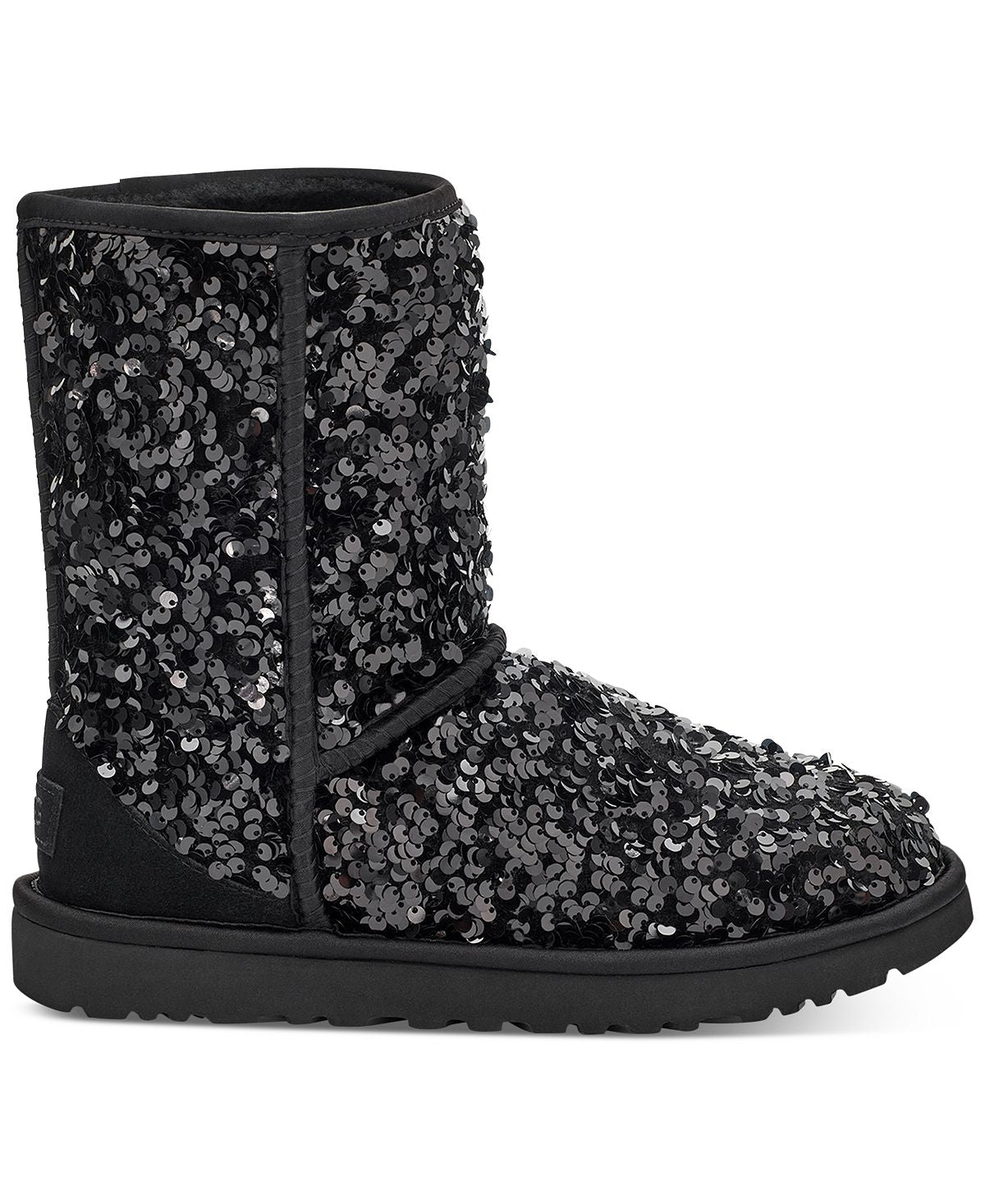 Bota curta feminina UGG Classic Sequin preta tamanho 8M