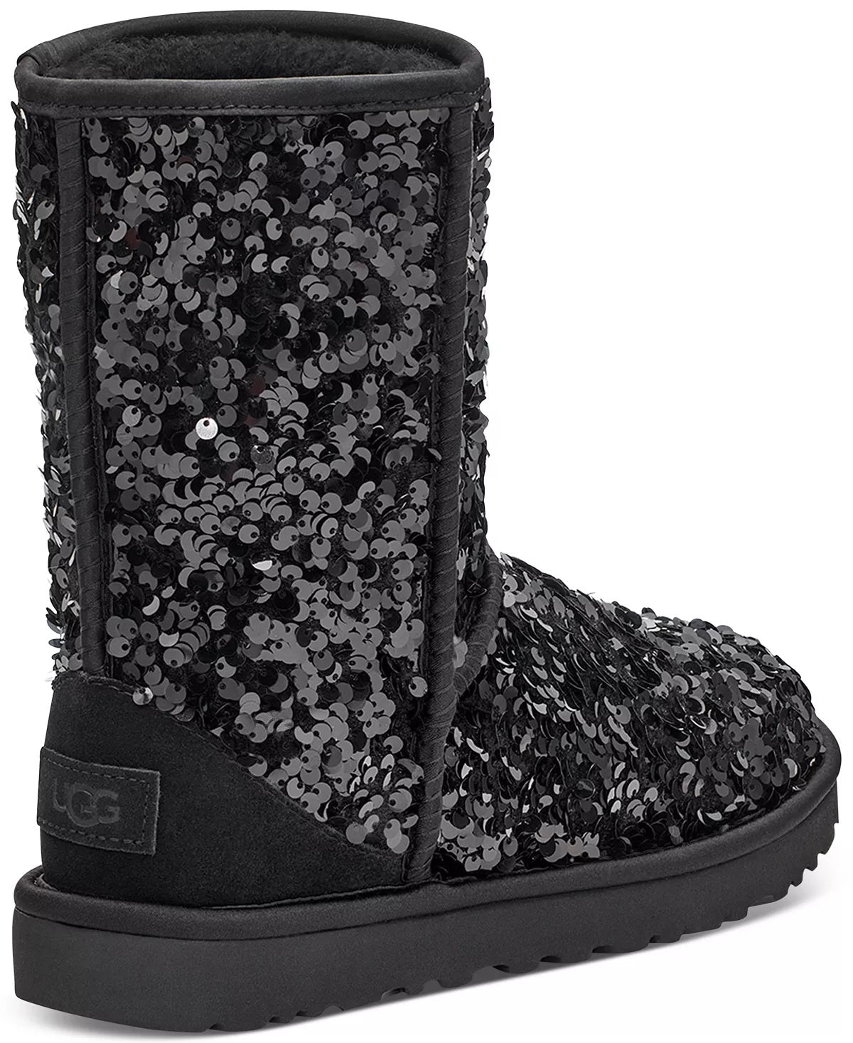 Bota curta feminina UGG Classic Sequin preta tamanho 8M